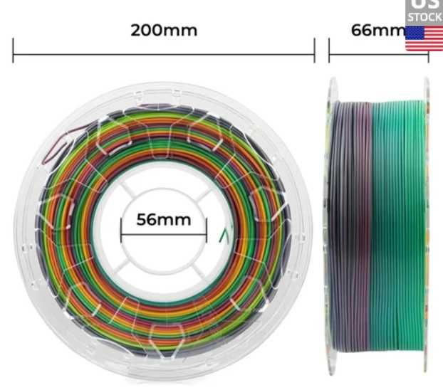 Пластик Creality CR 1.75mm PLA 3D Printing Filament 1KG Rainbow