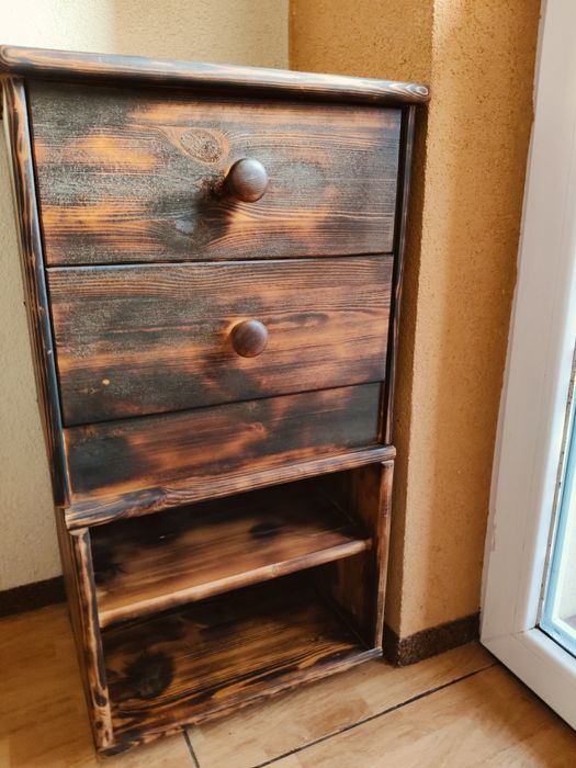 Szafka nocna starą sosnową vintage rustykalna