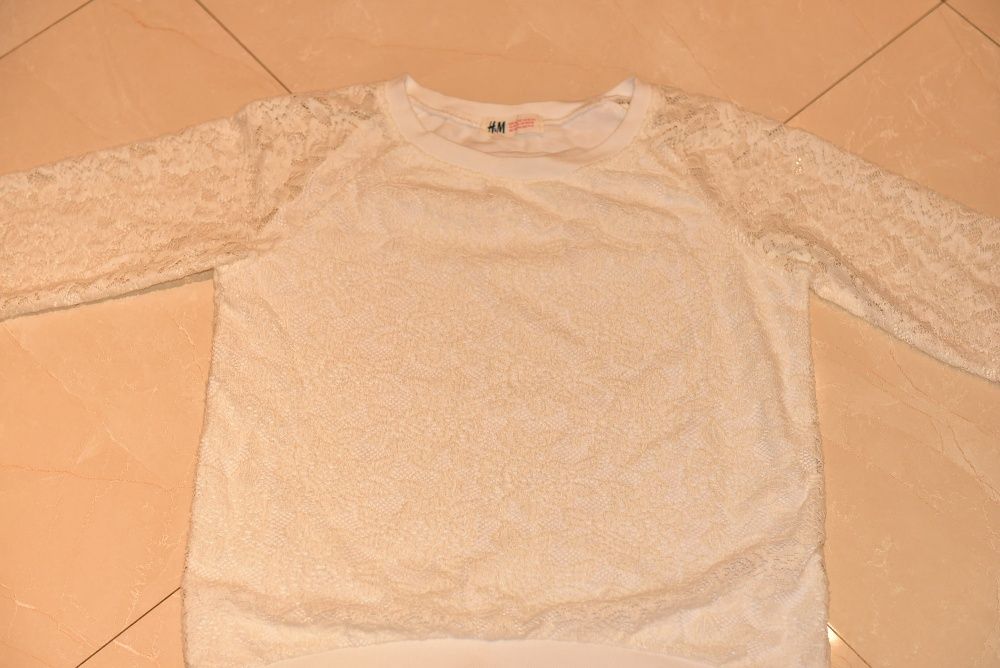 H&M śliczna koronkowa bluzeczka dla dziewczynki 146/152 cm 10-12 lat