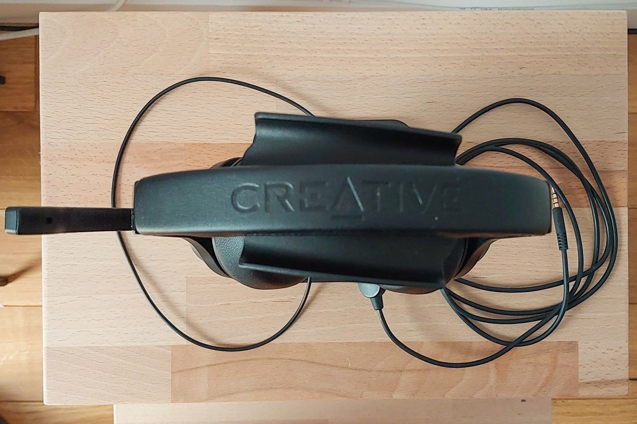 Słuchawki z mikrofonem Creative Chat jack 3,5mm BDB stan + uchwyt