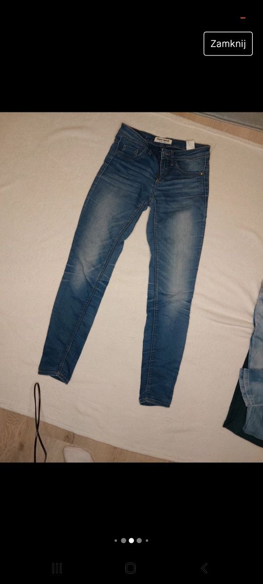 Paka zestaw spodnie jeansy S XS Stradivarius i inne