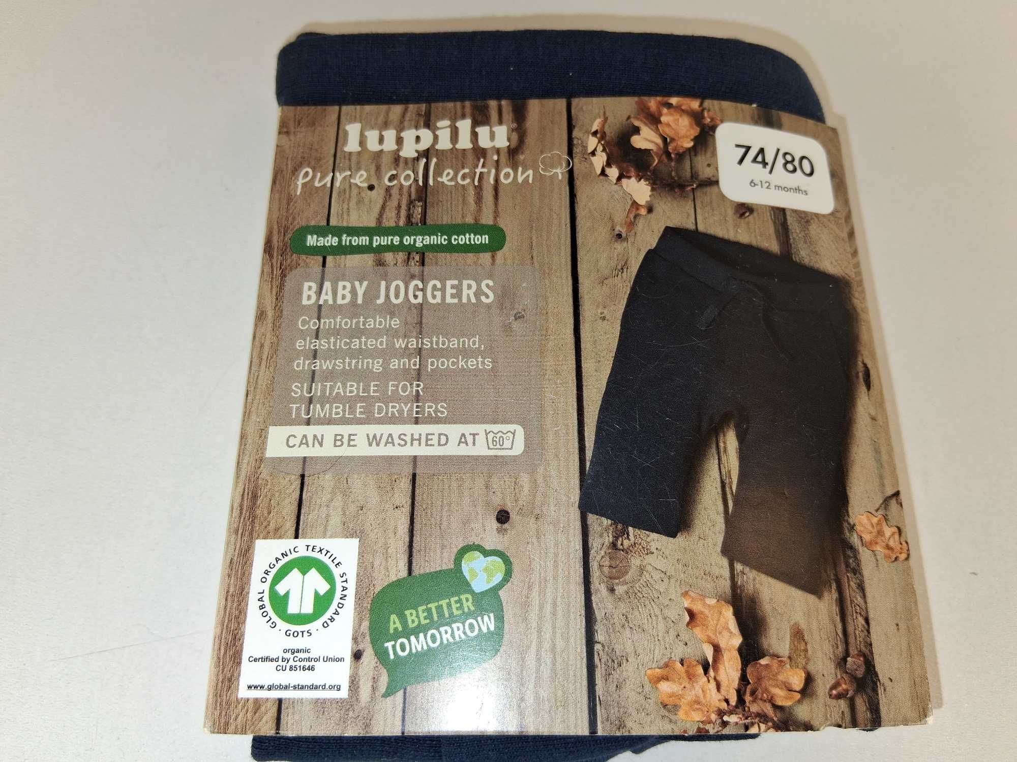A217 Lupilu Pure Collection Baby Joggers Spodnie Bawełna 74/80