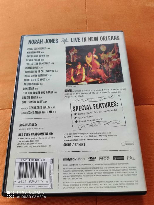 DVD Norah Jones -" Live In New Orleans"