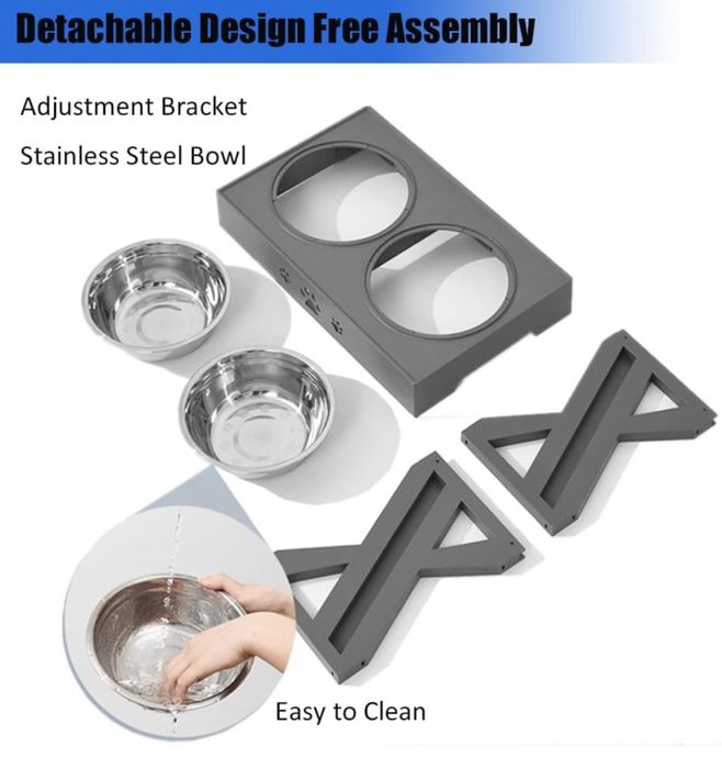 Podwyższona miska dla psa, 3 wysokości 7cm 19cm 30cm