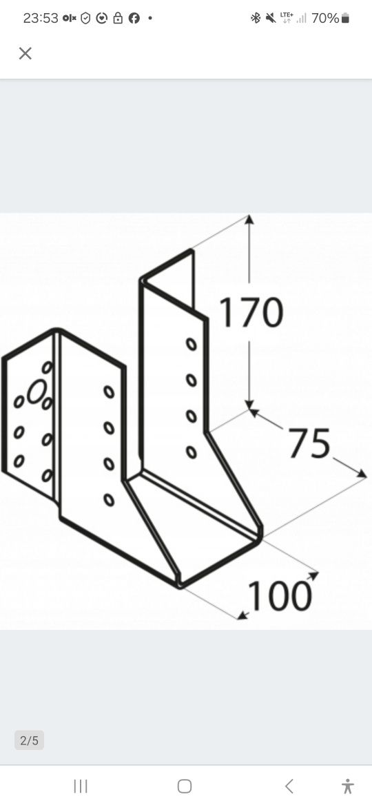 Wieszak, wspornik belki drewnianej WB31  WB28