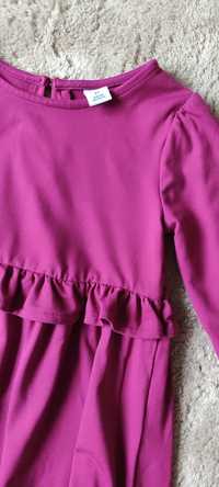 Dzianinowa, różowa sukienka