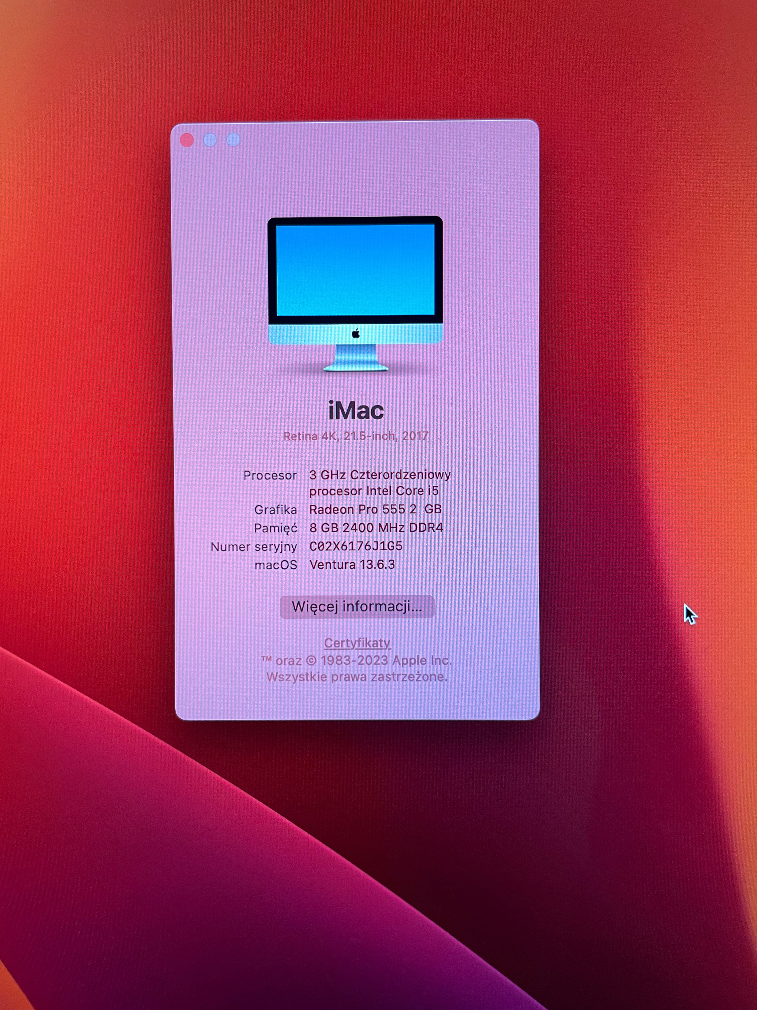 Apple iMac 21,5 Cala Retina 4K 2017r