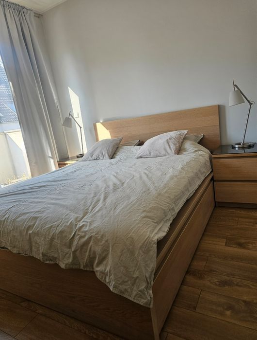 Łóżko MALM z 4 szufladami +2 szafki nocna