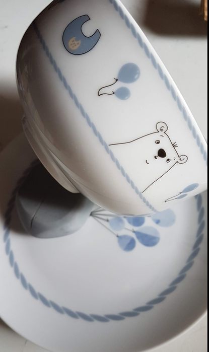 Conjunto louça infantil taça  e prato novos/nunca usado