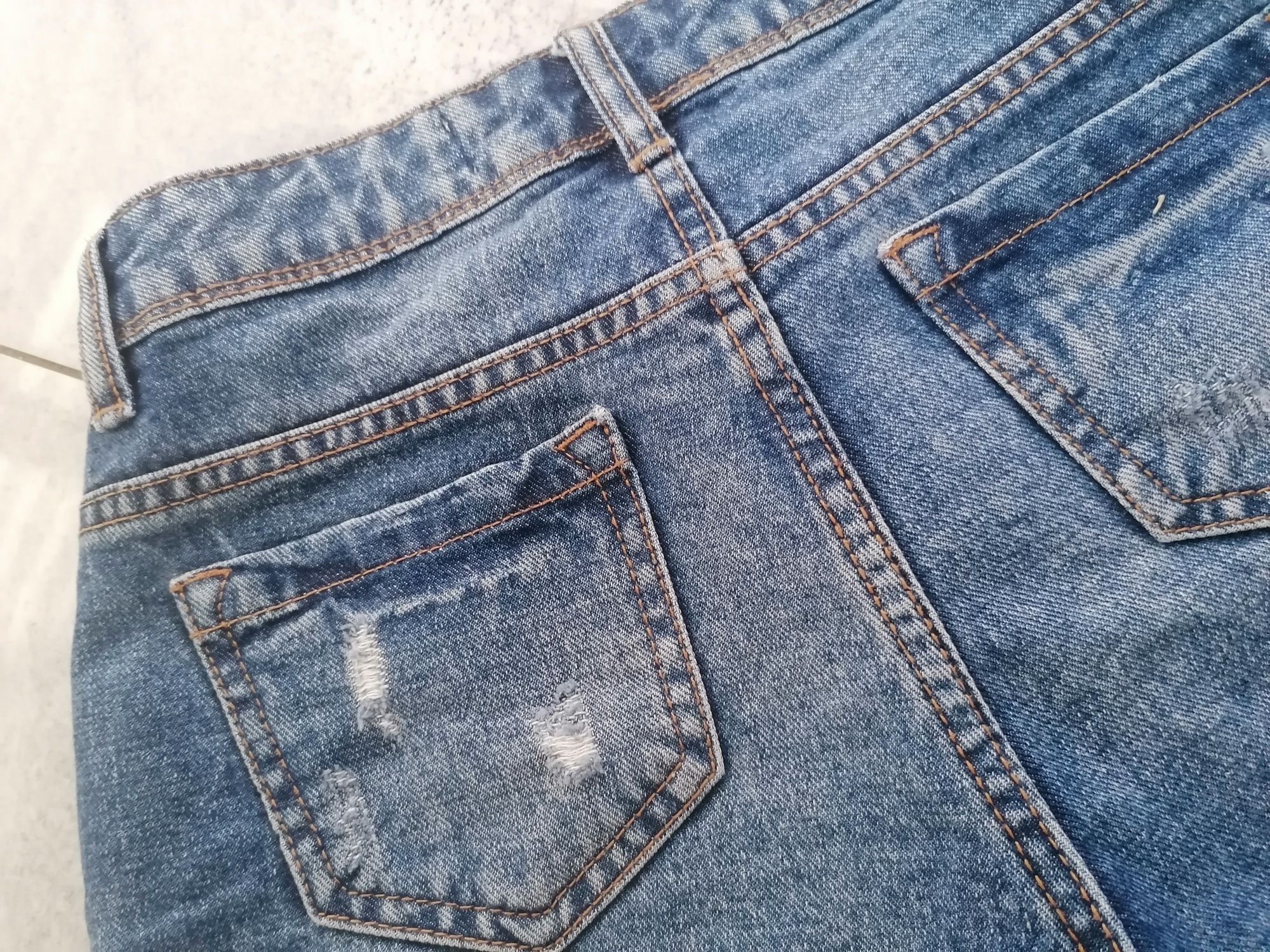 Szorty spodenki Denim Co jeansowe wycierane dziury 36 S