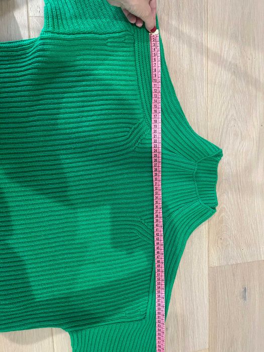 zielony wełniany sweter Massimo Dutti M-L