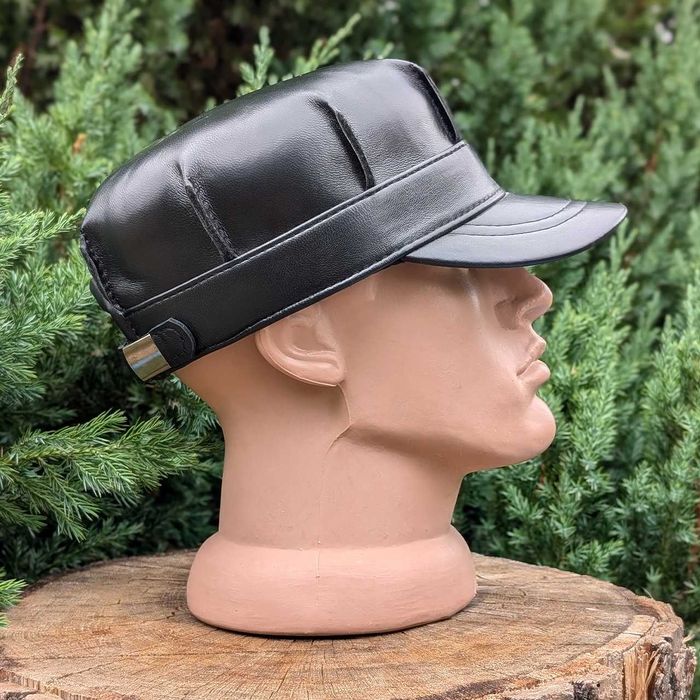 Кожаная кепка немка из натуральной кожи