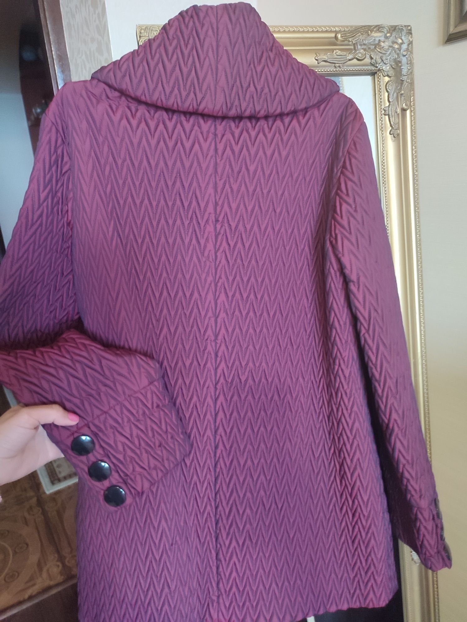 Бордовое фиолетовое пальто женская куртка 38 размер М