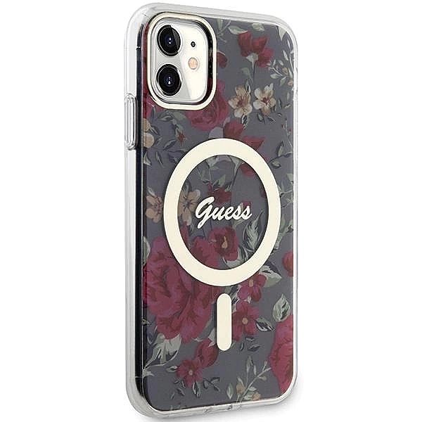 Etui Guess Flower MagSafe na iPhone 11 / Xr - zielone