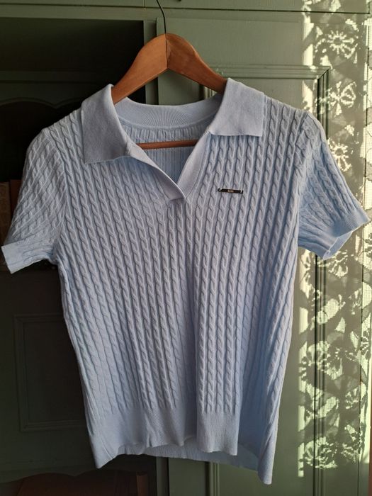 Sweterek polo koszulka babyblue nowy