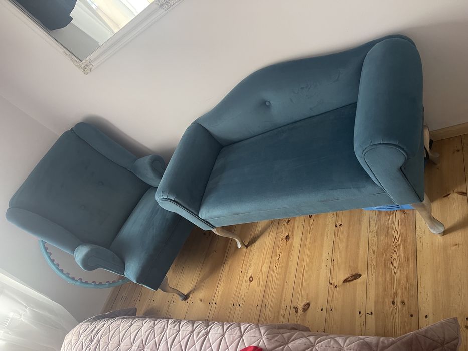 Fotel uszatek i sofka