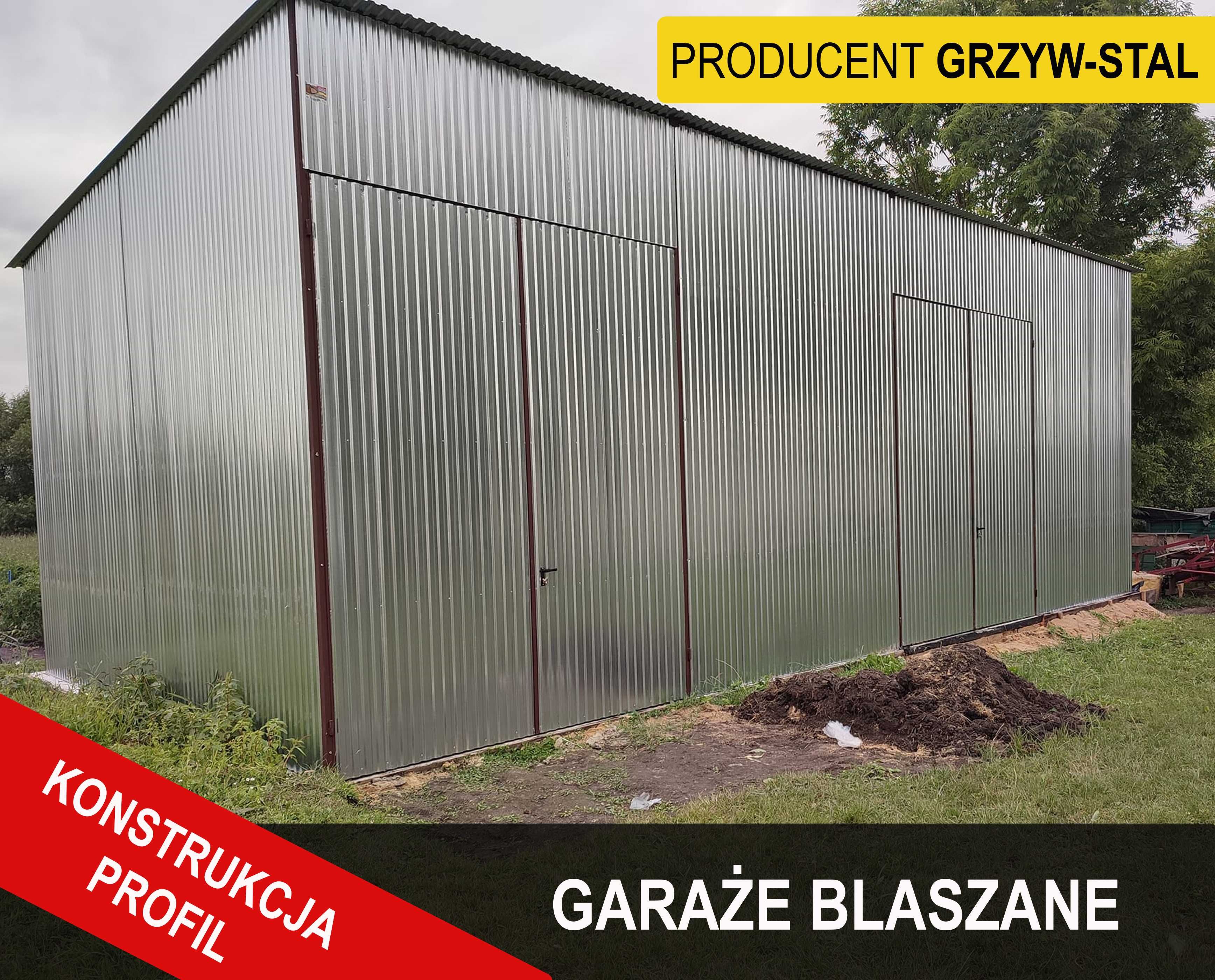 Ocynkowany Garaż Blaszany , Magazyn - Wiata Garażowa - GrzywStal