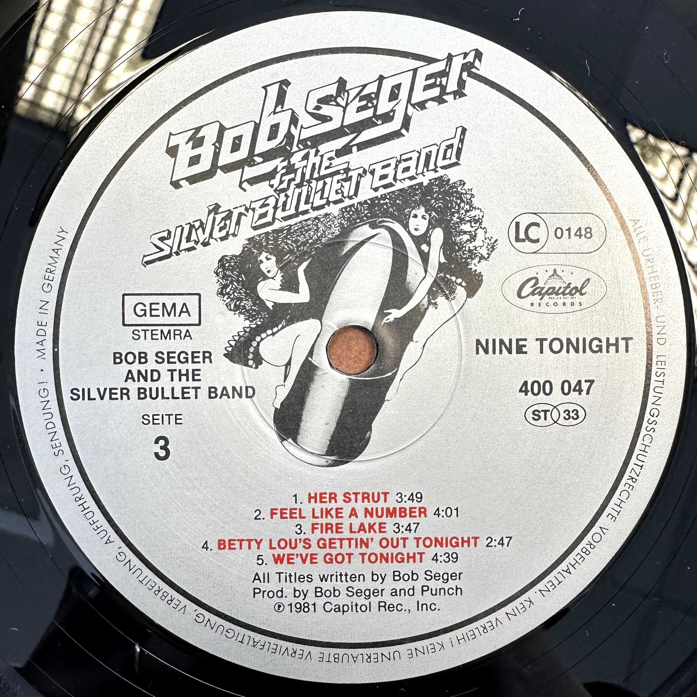 Bob Sager - Nine Tonight (Vinyl, 1981, Germany)