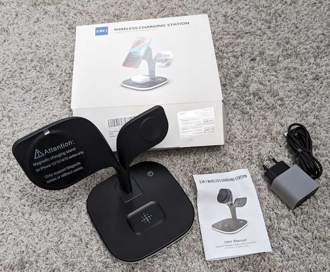 Stacja ładująca 5w1 Iphone iWatch iPod, lampka, magsafe, dodatkowe usb