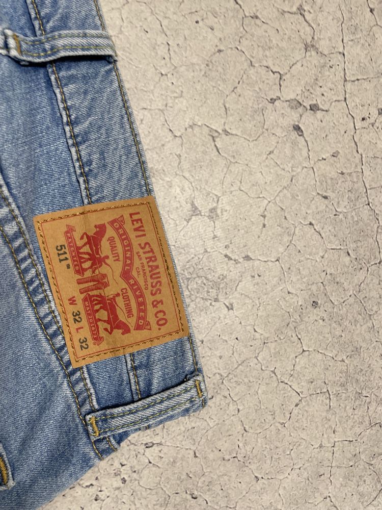 Мужские Джинсы Levis Strauss 511 32x32 Оригинал Светло Синие