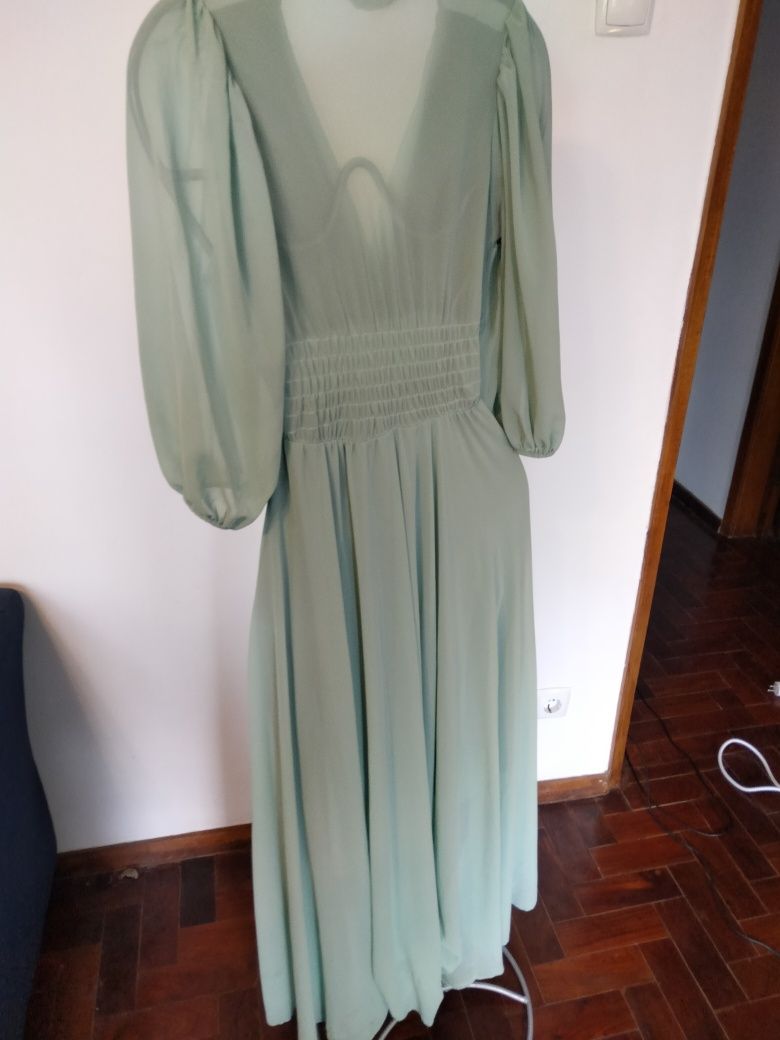 Vestido cerimónia verde menta