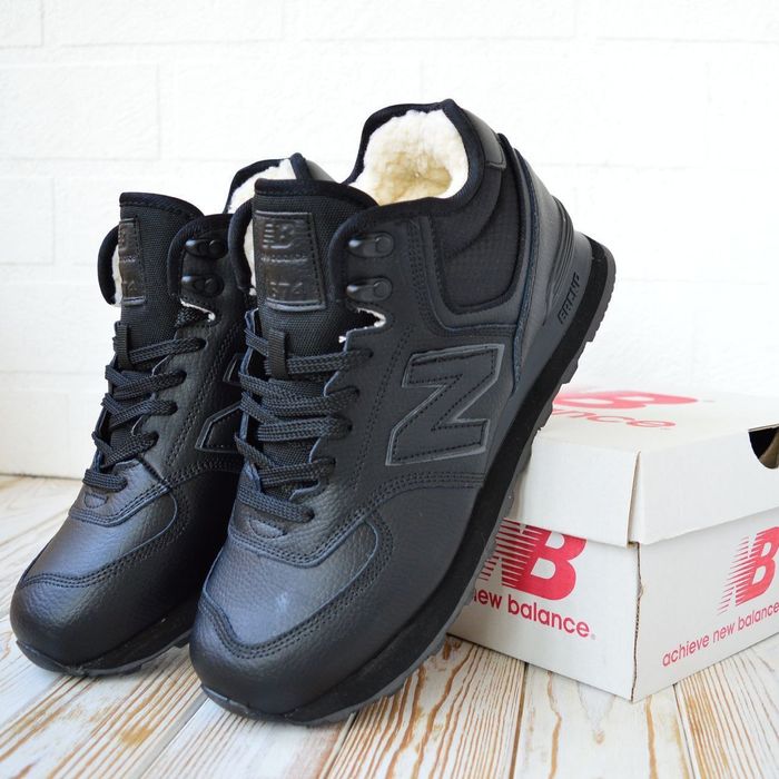 New Balance 574 кросівки Жіночі шкіряні зимові з хутром сапоги