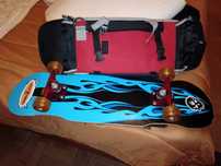 Skate  com mochila de proteção, para transporte do skate
