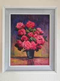 Obraz olejny Różę malarz H.Krahel 1989