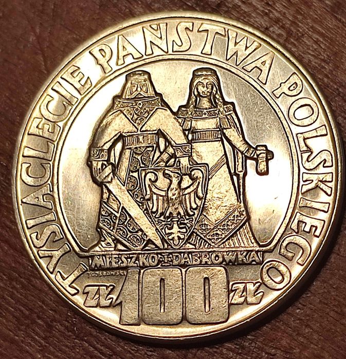 100 zł 1966r Mieszko i Dąbrówka. Srebro