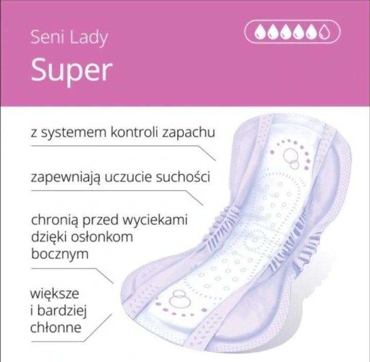 Seni Lady Super - Wkładki Urolog 15szt. Nowe Gratis