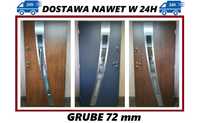 Drzwi zewnętrzne 80, 90 GRUBE 72mm model "KOMETA" SZYBKA DOSTAWA