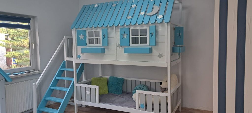 Łóżeczko łóżko dzieciece drewniane piętrowe domek dla dzieci r RATY
