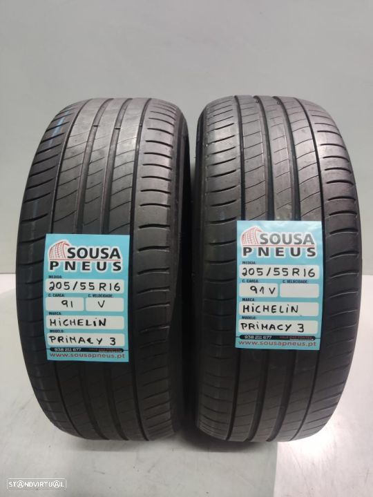 2 pneus semi novos 205-55r16 michelin - oferta dos portes 85 EUROS