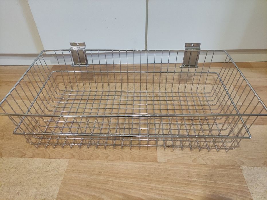 Kosz sklepowy druciany systemowy srebrny chromowany  garaż magazyn