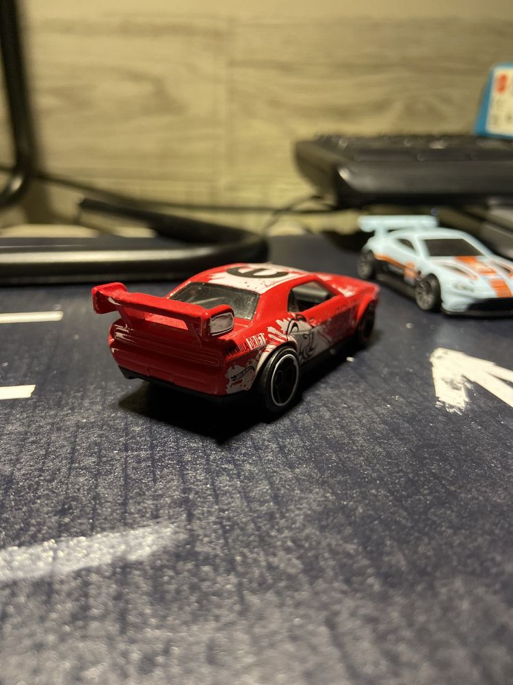 Dodge Challenger Drift car - Hotwheel - red - loose
