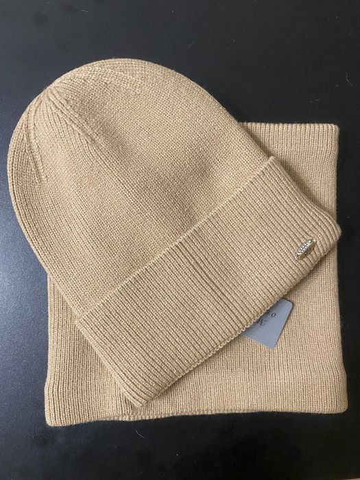 Шапка баф снуд комплект віскоза на флісі