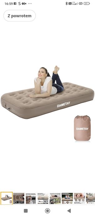 Dametay materac dmuchany samopompujący dla 1 osoby ze zintegrowaną pom