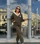 Dres damski spodnie bluza z kapturem Adidas