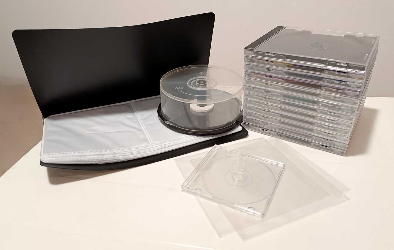 Mix de Caixas/Capas/Rolo/Arquivador vazios para CDs/DVDs