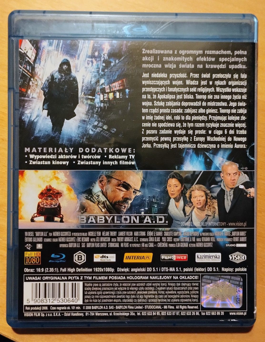 Film Babylon A.D. Blu Ray FHD Vin Diesel