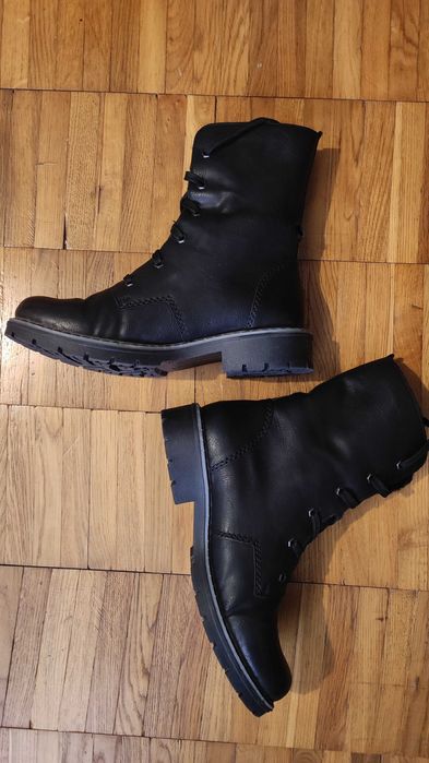 Зимові черевики жіночі, жіночі черевики Rieker, черевики на шнурівці