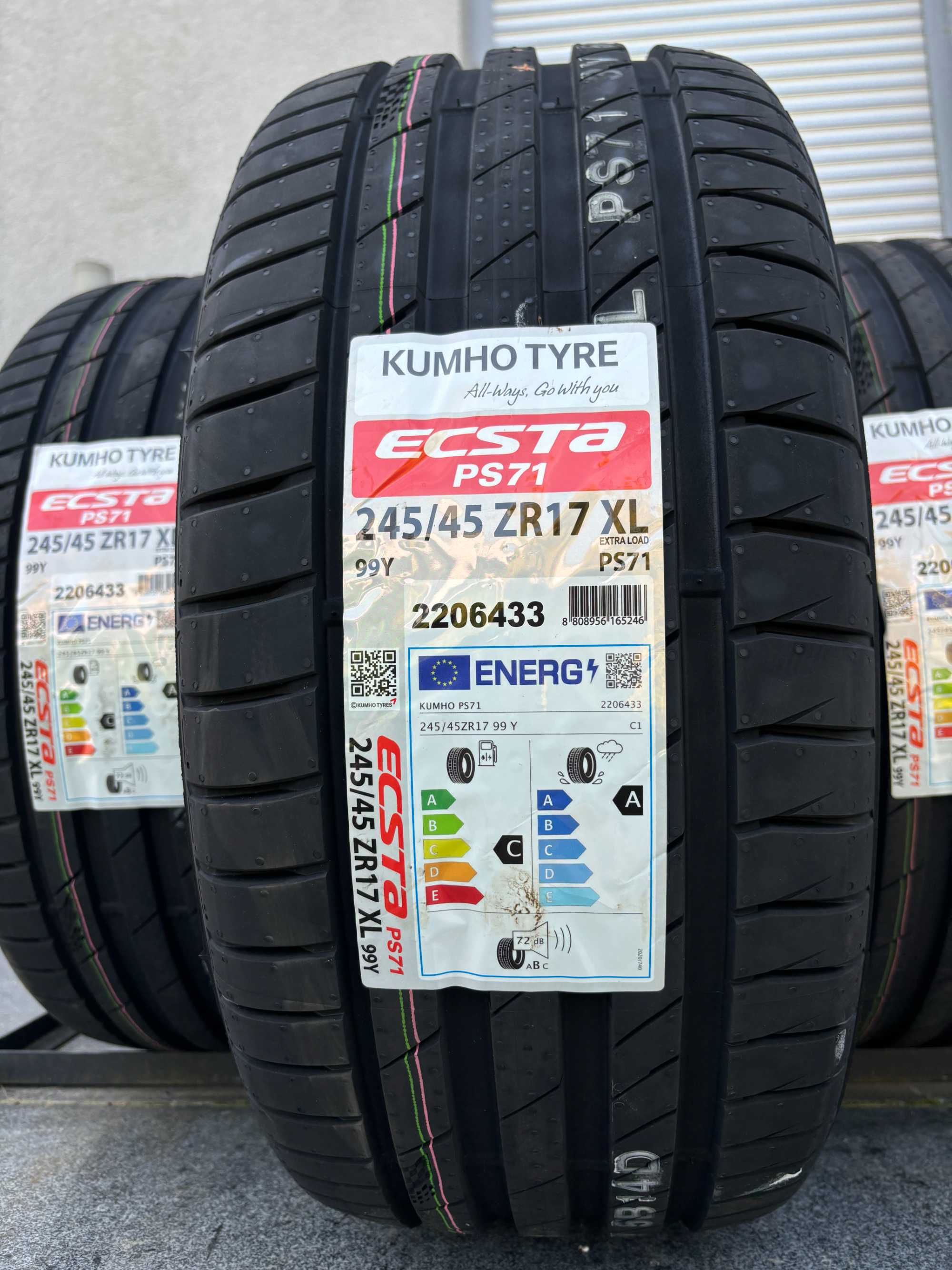 Letnie 245/45R17 Kumho Ecsta 99Y C,A,72db Prosto z fabryki! gwar