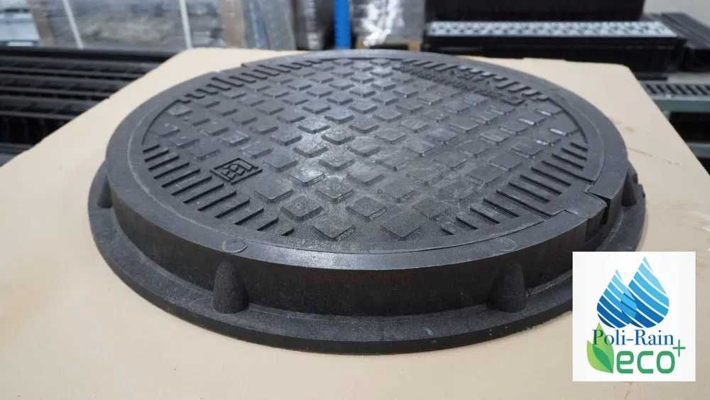 Właz ogrodowy, pokrywa studnia, szambo. Polimerowy Czarny A15! Ø600