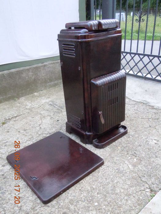 żeliwny solidny piec koza kominek ARTDECO HERZFELD & VICTORIUS sprawny
