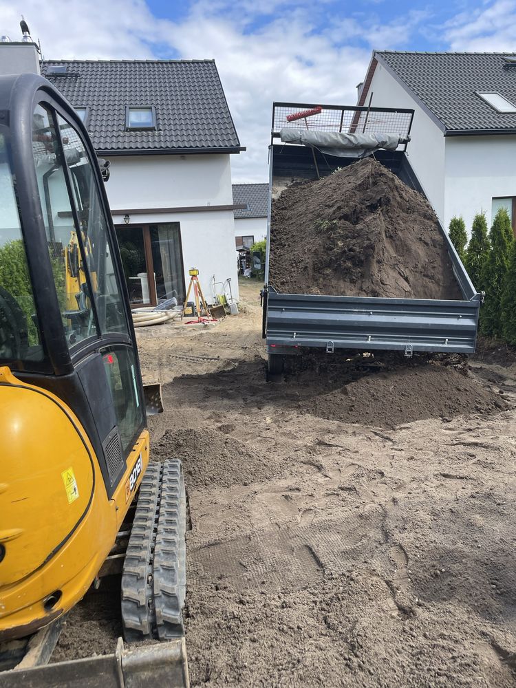 Prace ziemne , transport  uslugi koparko- ladowarka ,minikoparka .