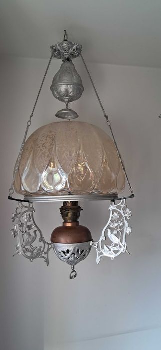Stara wisząca lampa naftowa - ok. 80 cm