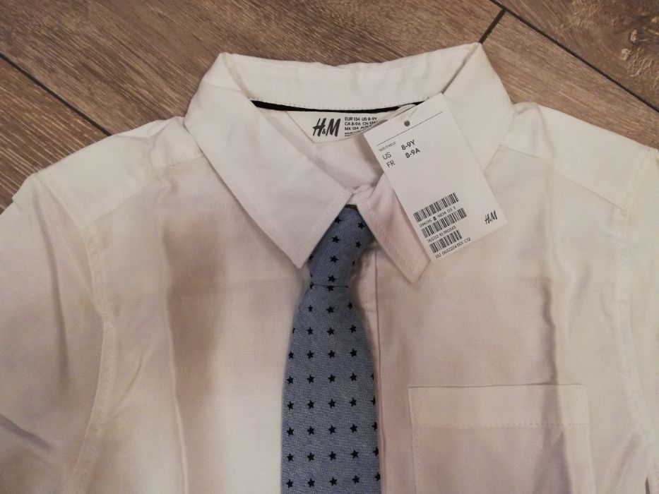 Рубашка с галстуком H&М, 8-9 лет