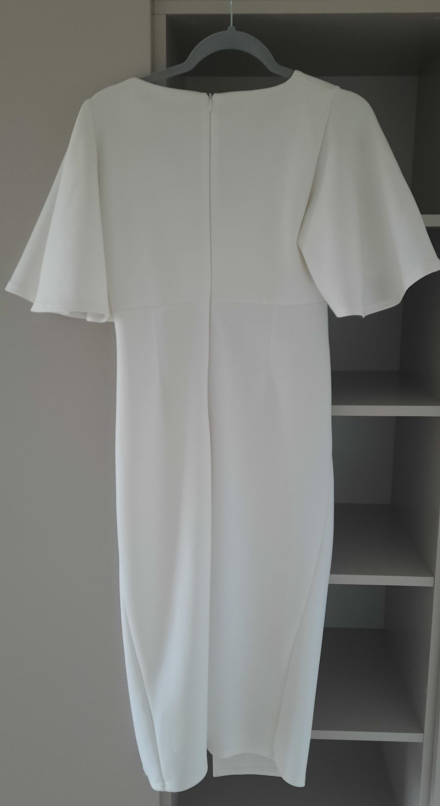 Sukienka elegancja, 36-38, ecru, długa sukienka
