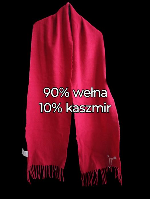 Cristina Chiti nowy czerwony wełniany, kaszmirowy szal
