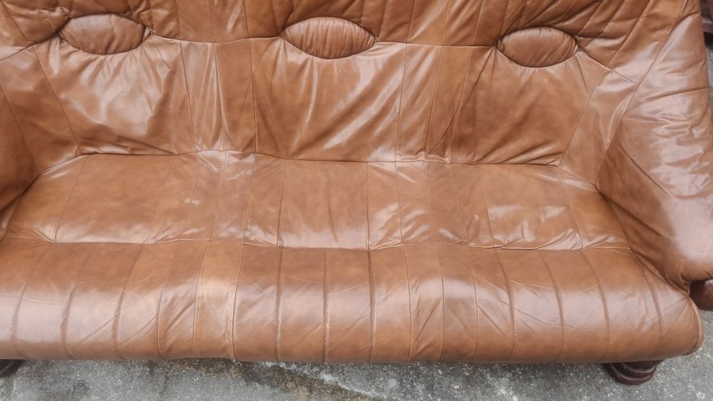 Komplet mebli skórzanych 3+2